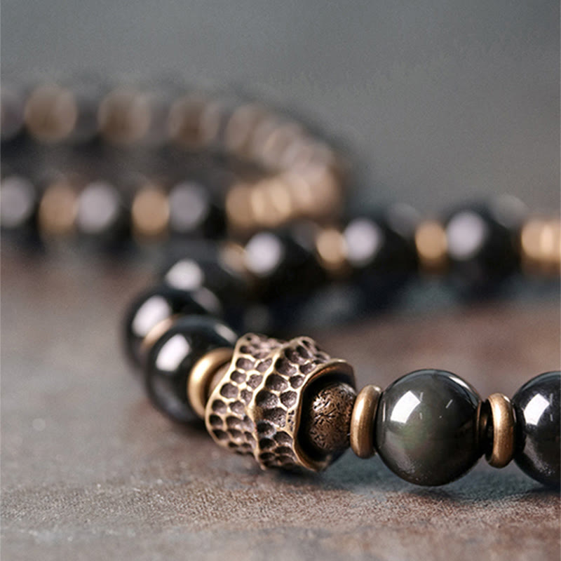 Buddha Stones Rainbow Obsidian Copper Love Healing Bracelet Bracelet BS 2