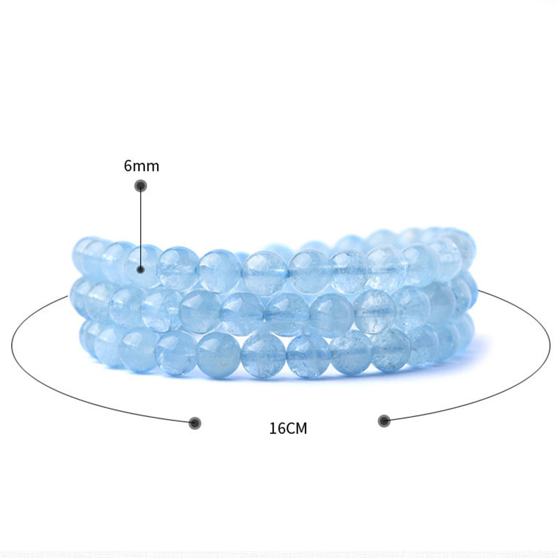 Buddha Stones Natural Aquamarine Peace Healing Bracelet Bracelet BS 14