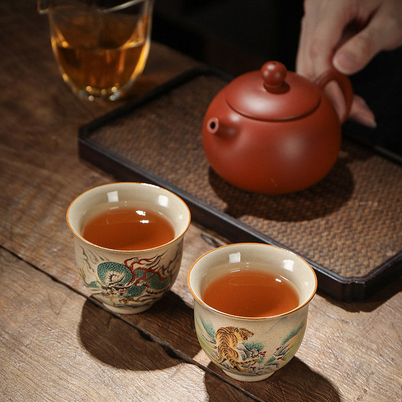 Buddha Stones 12 Chinese Zodiac Ceramic Teacup Kung Fu Tea Cup 130ml Cup BS 3