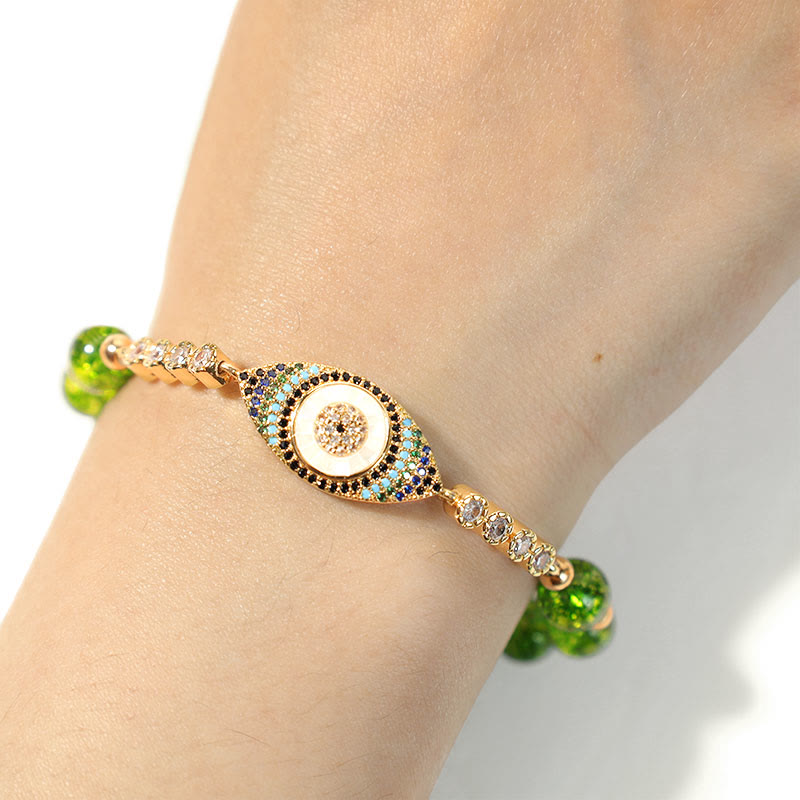 Bracelet Foviel Œil Protecteur en Péridot Naturel pour l'Abondance