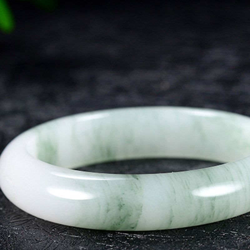 Buddha Stones Natural Jade Luck Healing Bangle Bracelet Bracelet BS 5