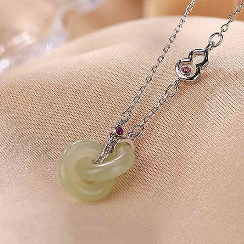 Buddha Stones 925 Sterling Silver Round Jade Luck Prosperity Necklace Chain Pendant Necklaces & Pendants BS 10