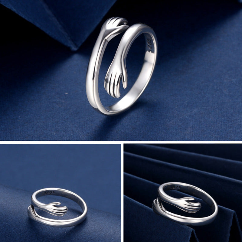 Foviel 925 Sterling Silver Love Hug Thumb Ring