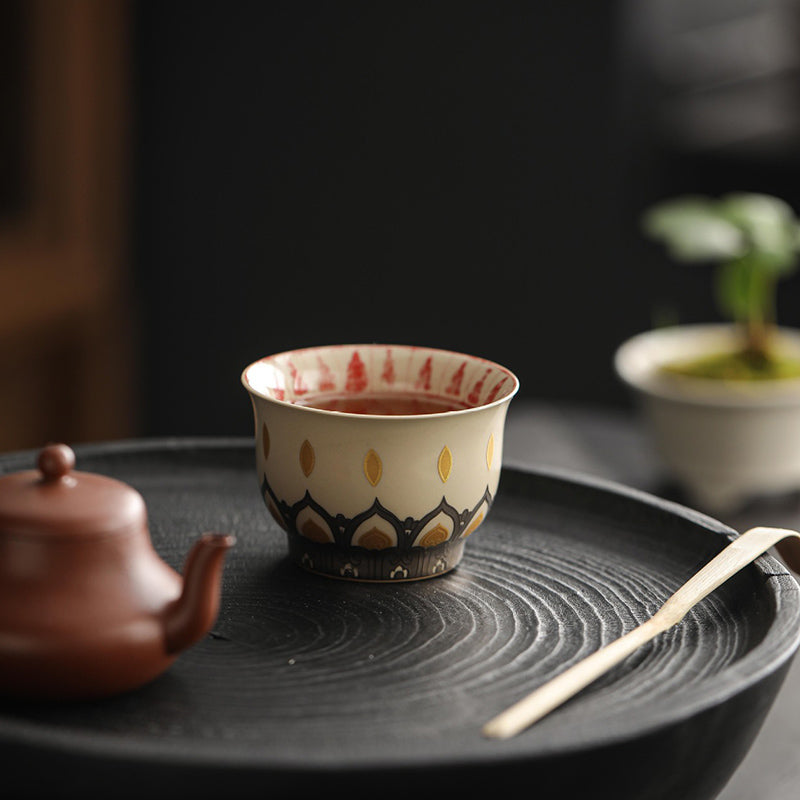 Buddha Stones Dunhuang Color Thousand Buddhas Teacup Kung Fu Tea Cup 100ml Cup BS 8
