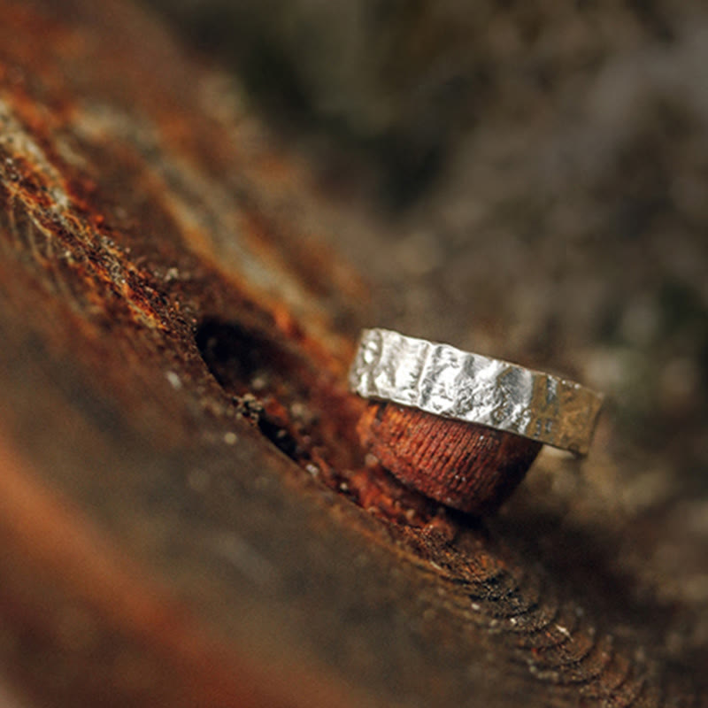 Foviel 925 Sterling Silber Einfaches Design Segen Paar Ring