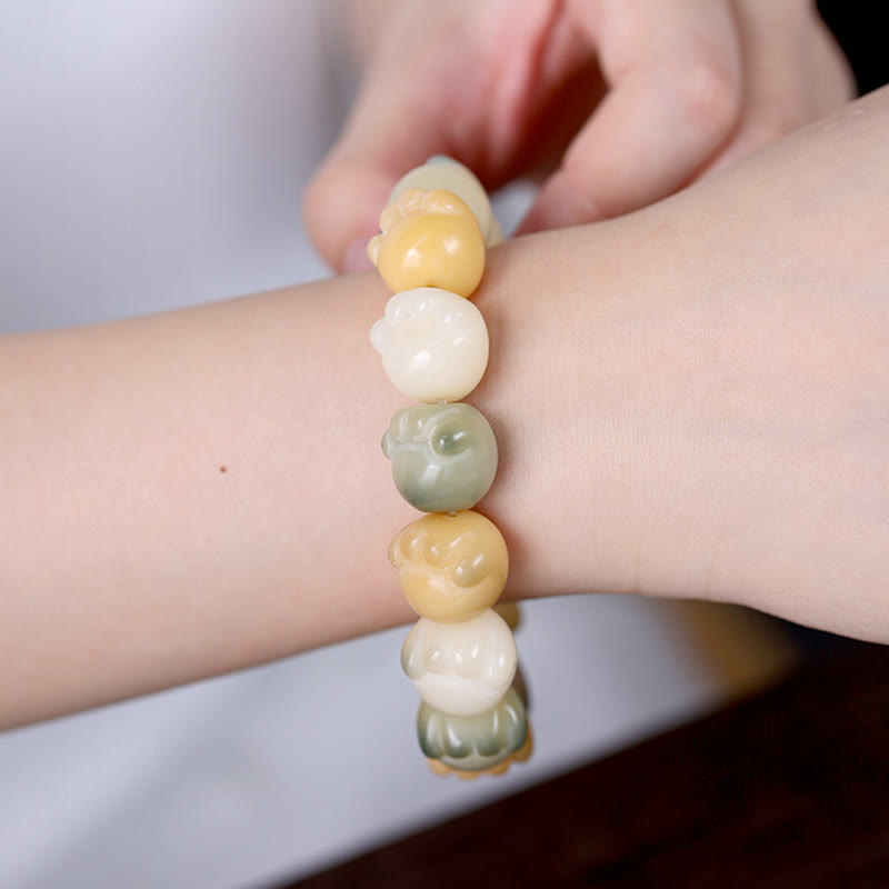 Buddha Stones Multilayered Bodhi Seed Cute Cat Paw Calm Harmony Bracelet Bracelet BS 6