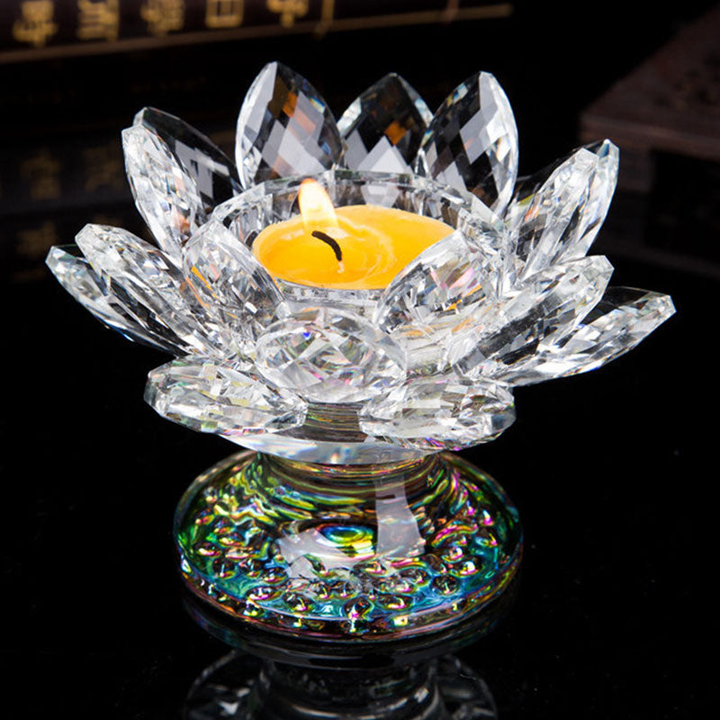 Buddha Stones Tibetan Lotus Candlestick Ornament Decoration BS 1