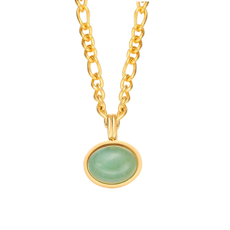 Buddha Stones Oval Turquoise Strength Titanium Steel Necklace Pendant Necklaces & Pendants BS 15