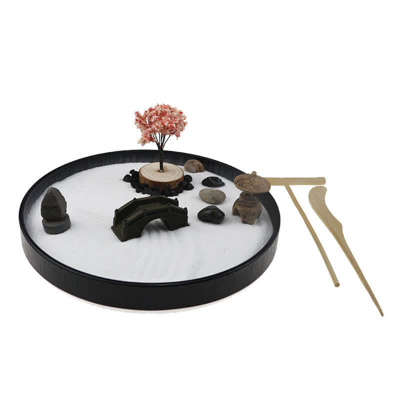 Buddha Stones Tree Small Bridge Landscape Meditation Calm Zen Garden Decoration Decorations BS Zen Garden