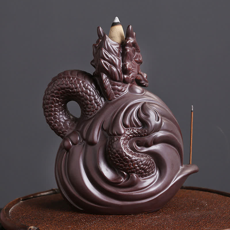 Buddha Stones Dragon Pattern Success Ceramic Incense Burner Decoration Incense Burner BS 6