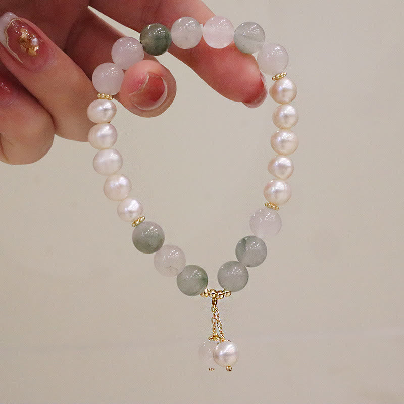 Buddha Stones Natural Pearl Jade Healing Sincerity Bracelet Bracelet BS 4