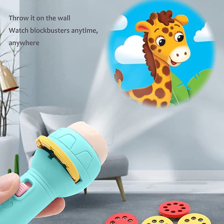 Fidtoy Mini Multiple Flash Light Projection Play Set for Kids Storytelling Bedtime Pattern Projector Toy