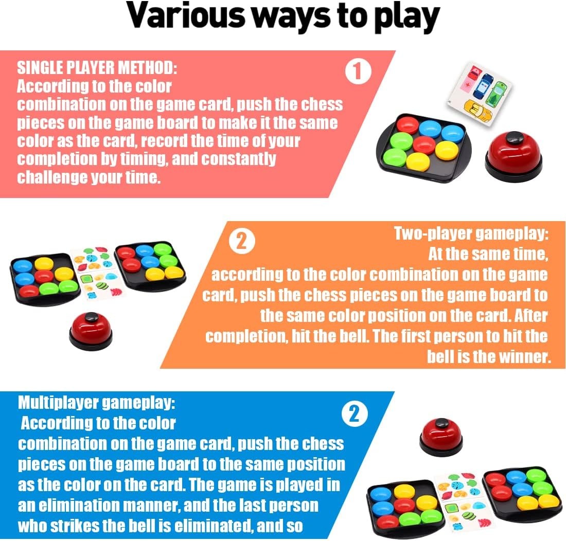 Fidtoy Push the Ball Quickly Pattern Multiplayer Game for Kids Fast Color Matching Board Game Logic Thinking Toy Ages 3-8