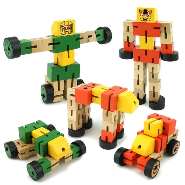 DIY Wooden Robot Transformation Twisting Blocks - 715