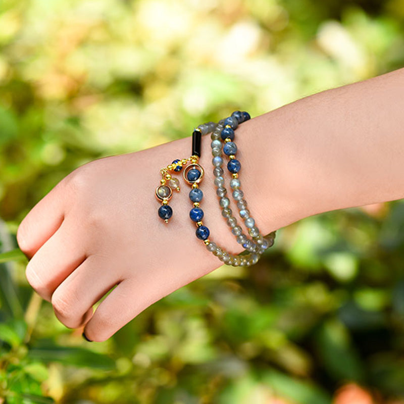 Buddha Stones Moonstone Lazurite Calm Healing Positive Bracelet - image 8