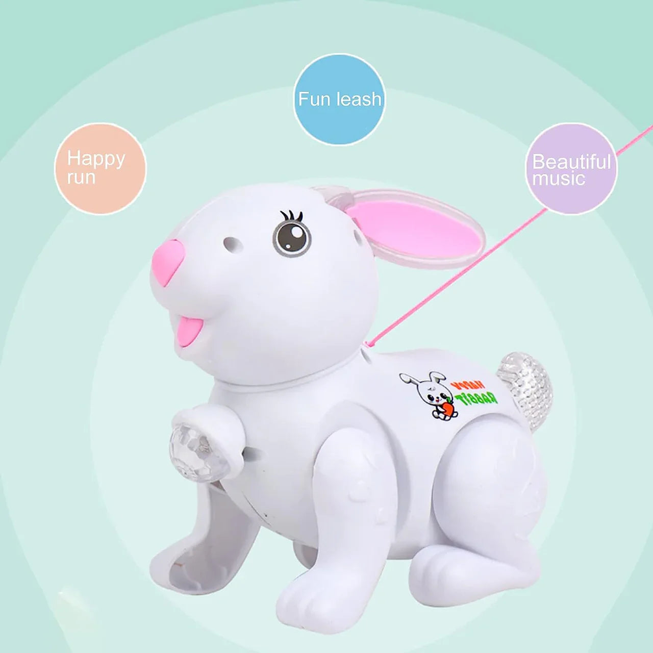 Juguete Musical Fidtoy de Conejo con Luces, Sonidos y Salto