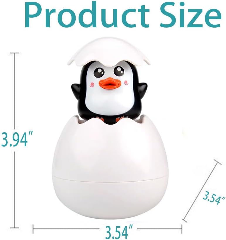 Fidtoy Penguin Hatching Bath Toy for Toddlers – Interactive Egg Water Spray Bath Toy