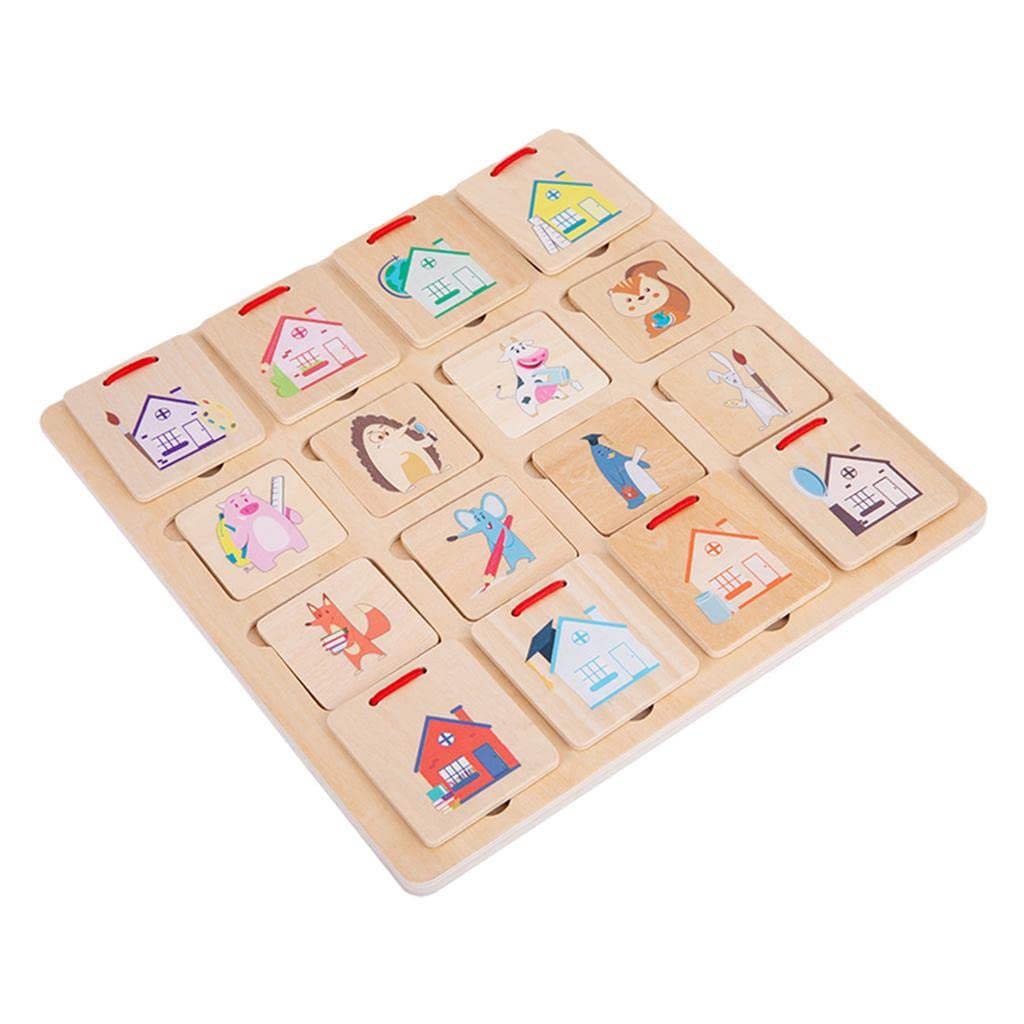 Enakshi® Matching Puzzles Wood Craft Toys Finding House Montessori for Toddlers|Baby | Toys for Baby | Developmental Baby Toys