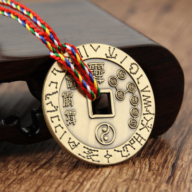 Buddha Stones Taoism Yin Yang Symbol Protection Pendant Decoration Amulet Decorations BS Bronze Seven Star Array