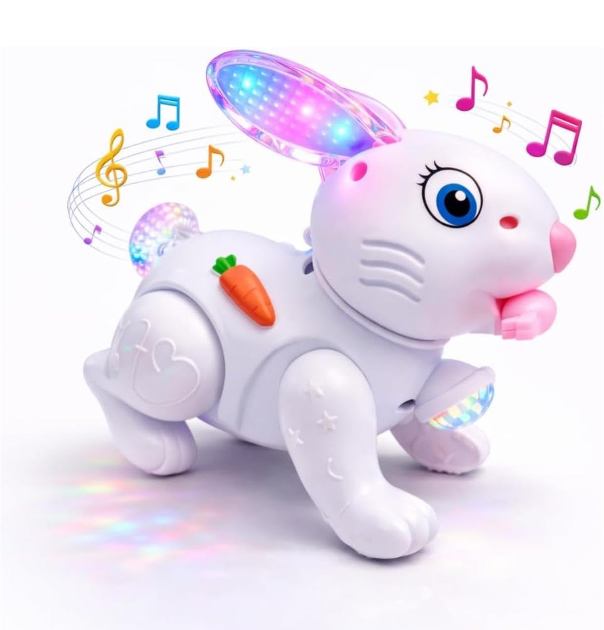 Juguete Musical Fidtoy de Conejo con Luces, Sonidos y Salto