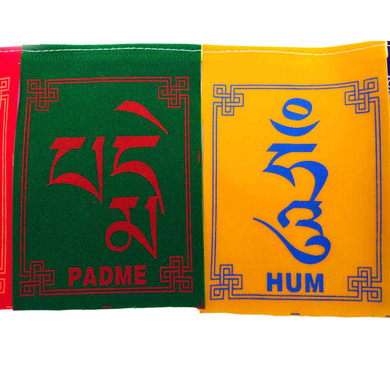 Buddha Stones Tibetan Blessing Windhorse Om Mani Padme Hum Outdoor Car Prayer Flag Decoration Decorations buddhastoneshop 14