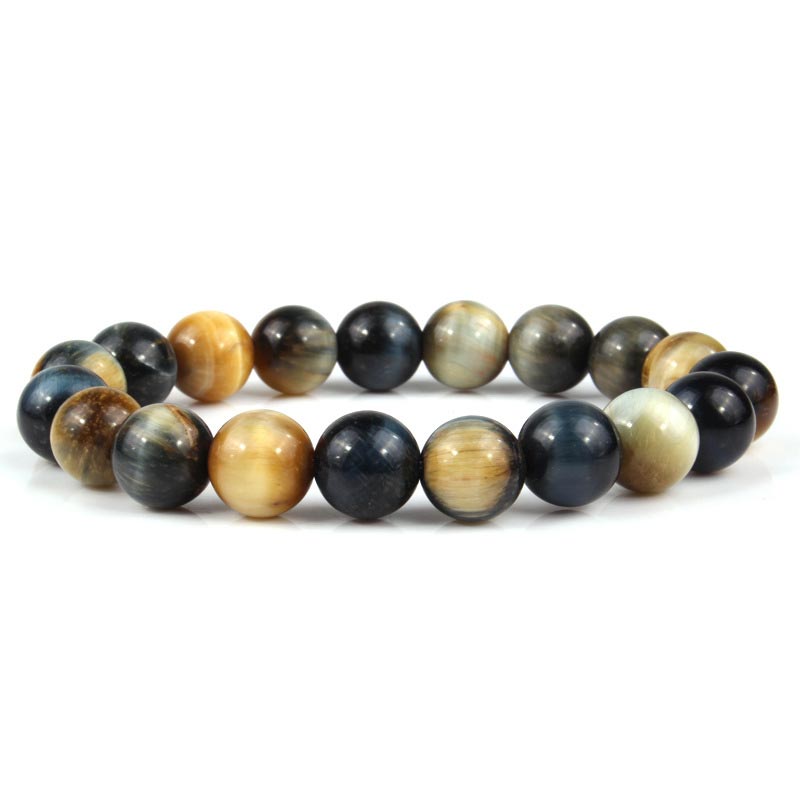 Buddha Stones Anxiety Stress Healing Crystal Tiger Eye Bead Bracelet Bracelet BS 6