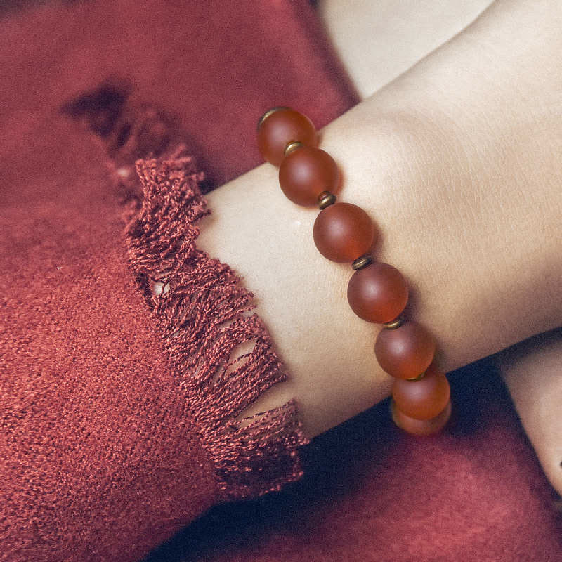 Buddha Stones Tibetan Red Agate Green Agate Copper Confidence Fortune Bracelet Bracelet BS 2