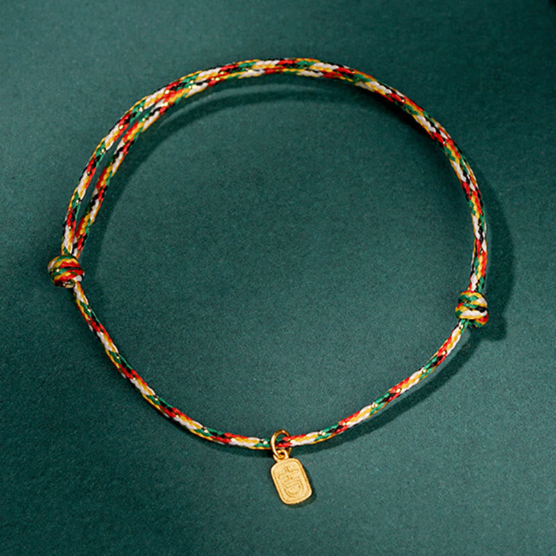 Buddha Stones Auspicious Fu Character Peace And Joy Luck Handmade Multicolored Child Adult Bracelet Bracelet BS 2