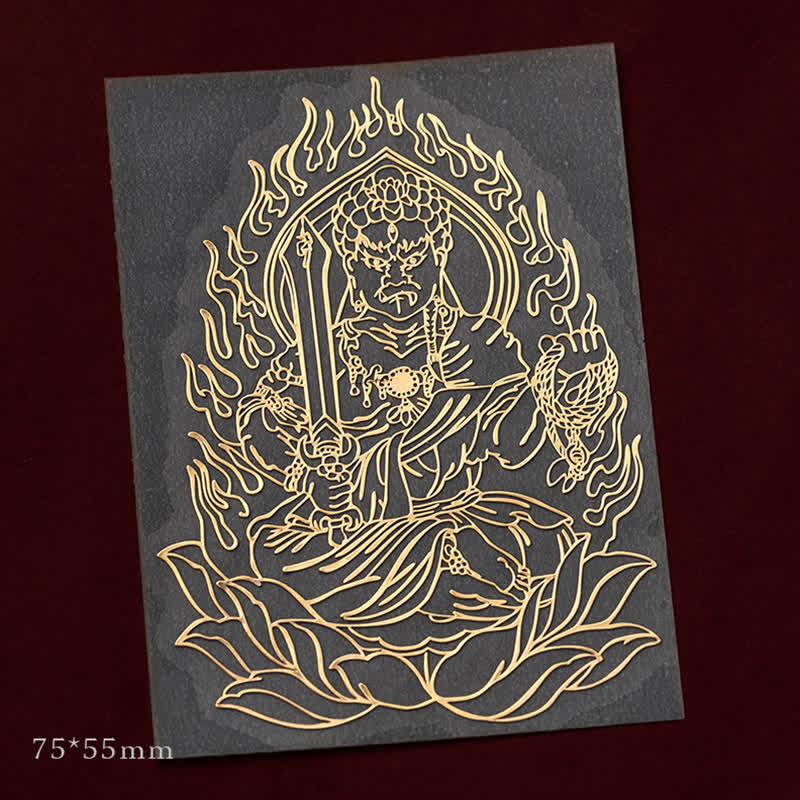 Buddha Stones 12 Chinese Zodiac Blessing Wealth Fortune Phone Sticker Phone Sticker BS Rooster-Acalanatha Large