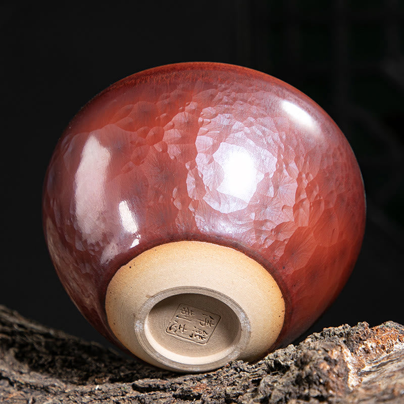 Buddha Stones Handmade Chinese Jianzhan Lotus Design Ceramic Teacup Kung Fu Tea Cup Jian Zhan Tea Cup BS 10