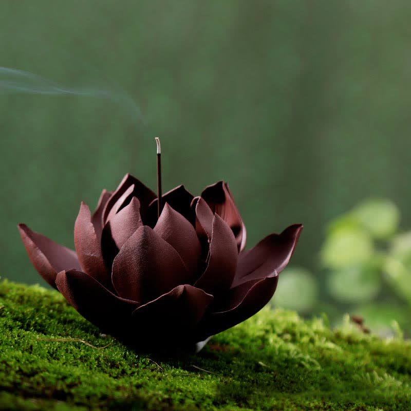 Buddha Stones Tibetan Lotus Positive Peace Incense Burner Decoration Incense Burner BS Lotus