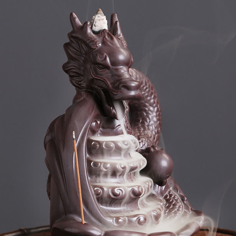 Buddha Stones Dragon Pattern Success Ceramic Incense Burner Decoration Incense Burner BS 2