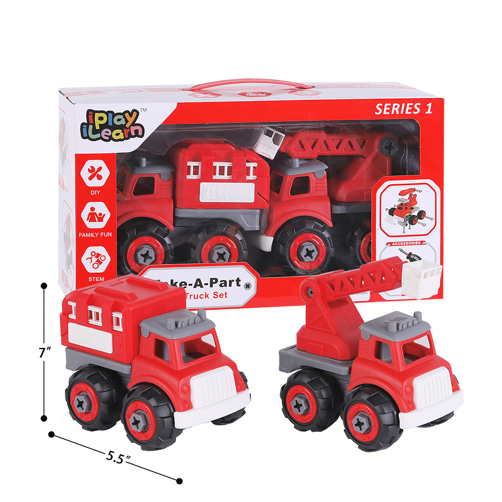Fidtoy Camion de pompiers à démonter pour enfants