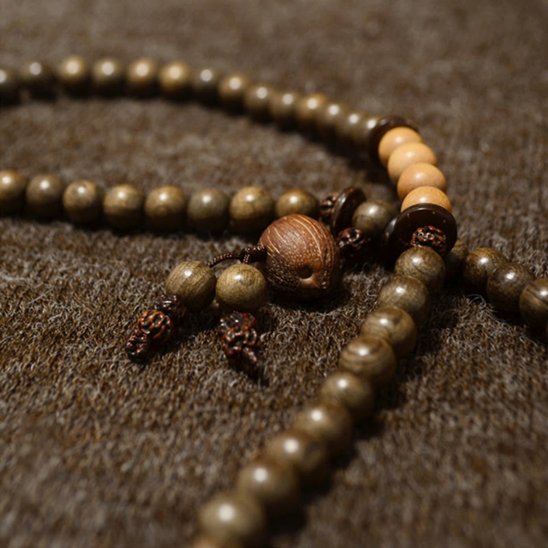 Buddha Stones Tibetan Sandalwood Protection Charm Mala Bracelet Mala Bracelet BS 9