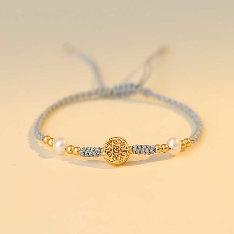 Buddha Stones Copper Coin Fortune Tree Luck Strength Braided Bracelet Bracelet BS Fortune Tree Blue(Wrist Circumference 14-18cm)