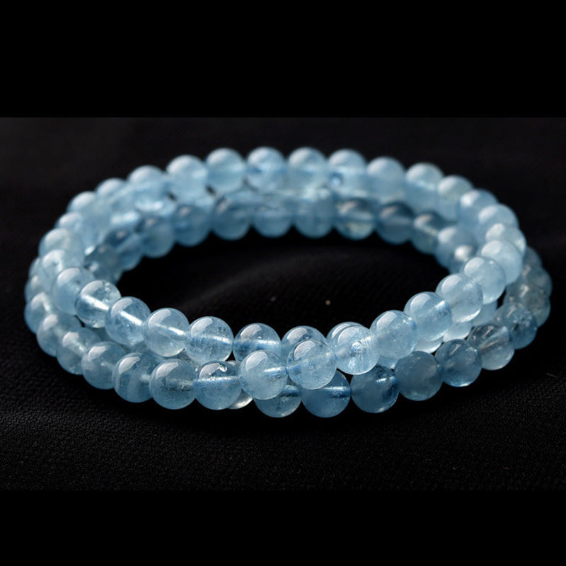 Buddha Stones Natural Aquamarine Peace Healing Bracelet Bracelet BS 8