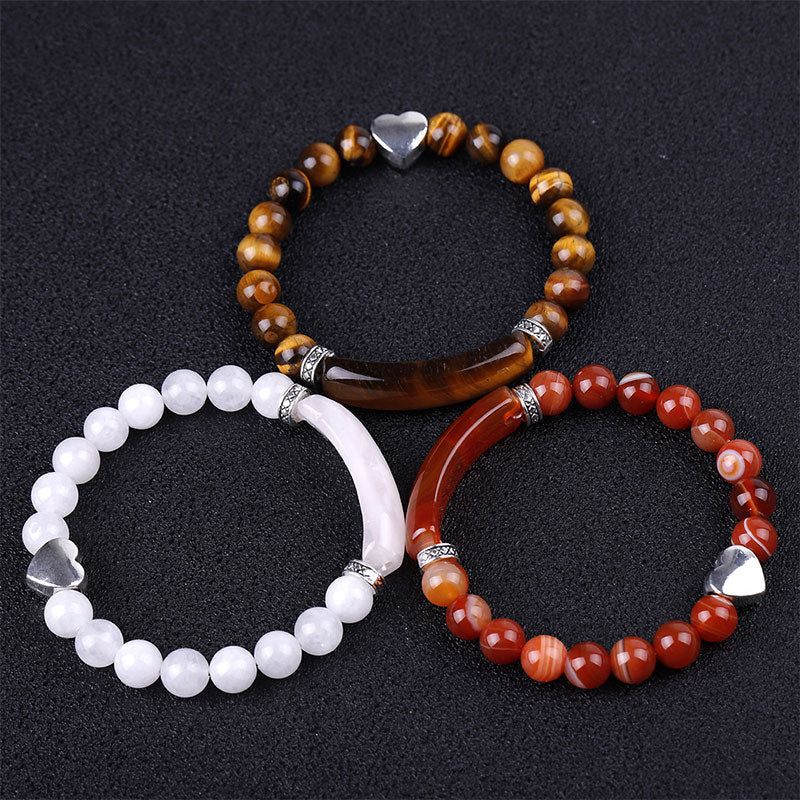 Natural Crystal Beads Unisex Heart Bracelet Bracelet BS 15