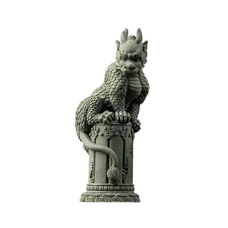 Buddha Stones Feng Shui Standing Sitting Dragon Success Luck Home Decoration Decorations BS 12