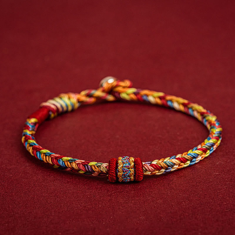 Buddha Stones Handmade Dragon Boat Festival Luck Colorful Rope Child Adult Bracelet Bracelet BS 19cm for Weight Range(90-100 kg)