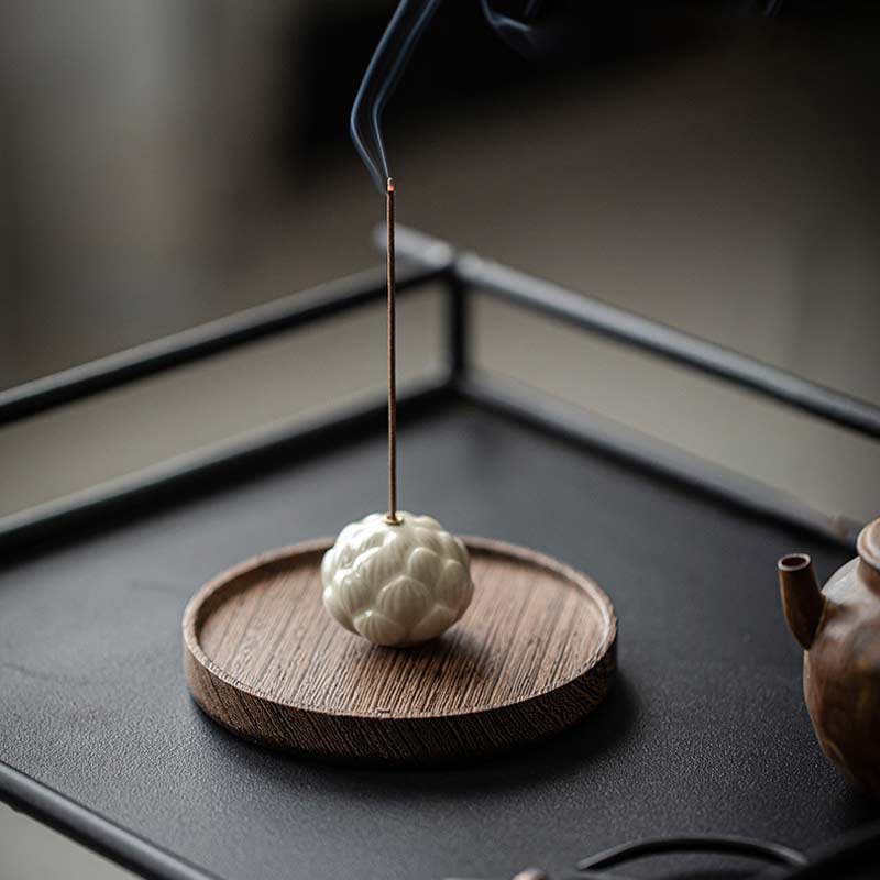 Buddha Stones Mini Lotus Flower Meditation Ceramic Stick Small Incense Burner Decoration Incense Burner BS 10