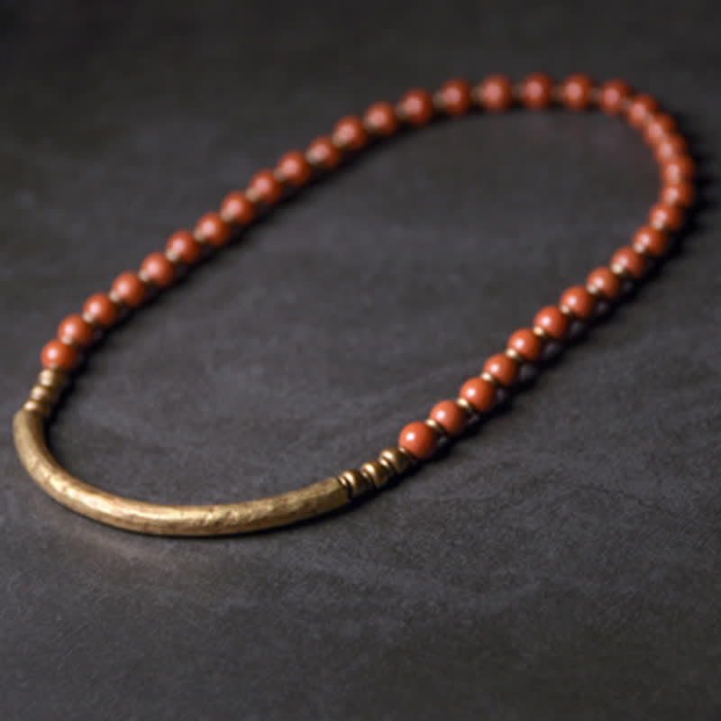 Buddha Stones Red Jasper Moss Agate Black Obsidian Crystal Copper Peace Couple Bracelet Bracelet BS 6