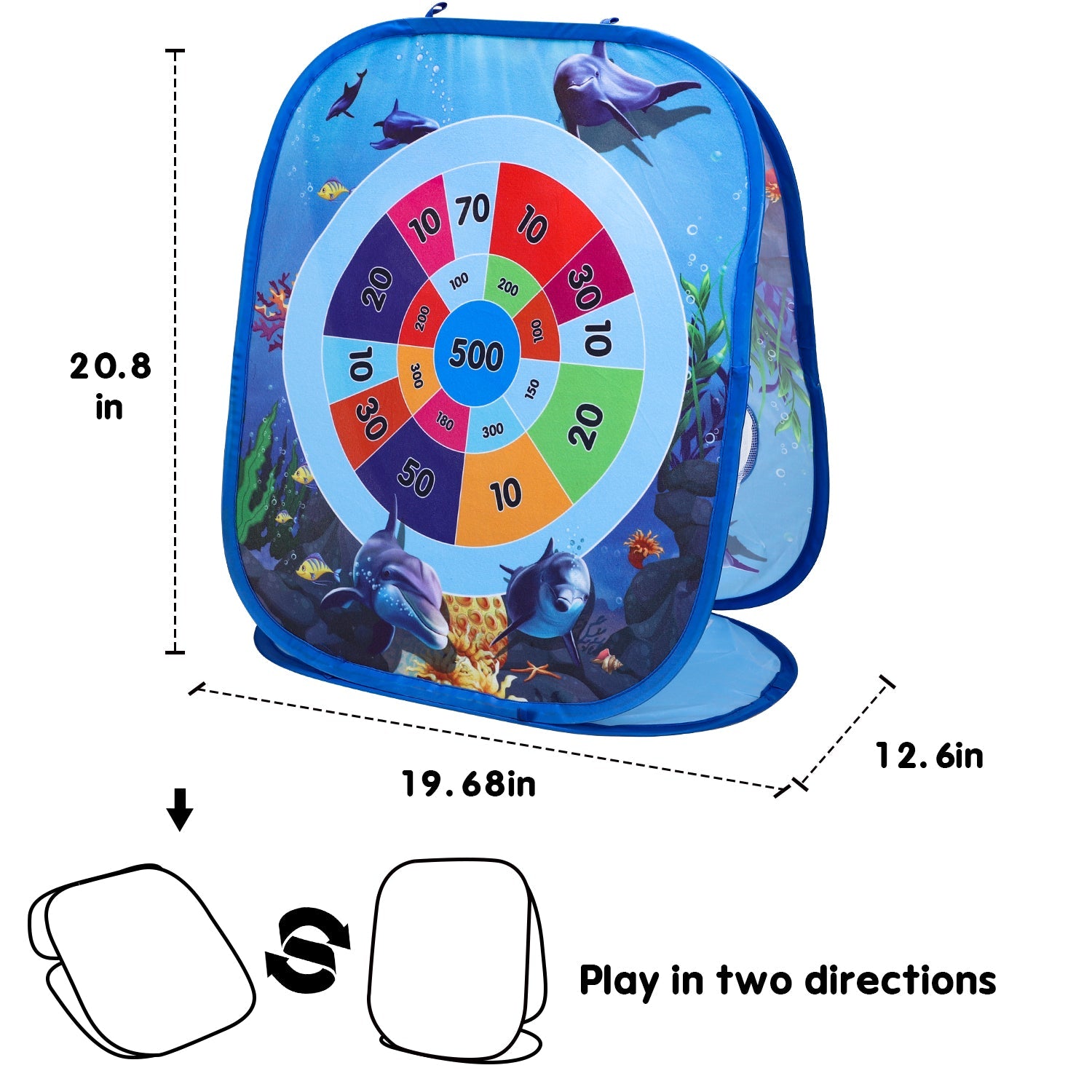 Juego Fidtoy Ocean Bean Bag Toss 2 en 1, juego para niños al aire libre