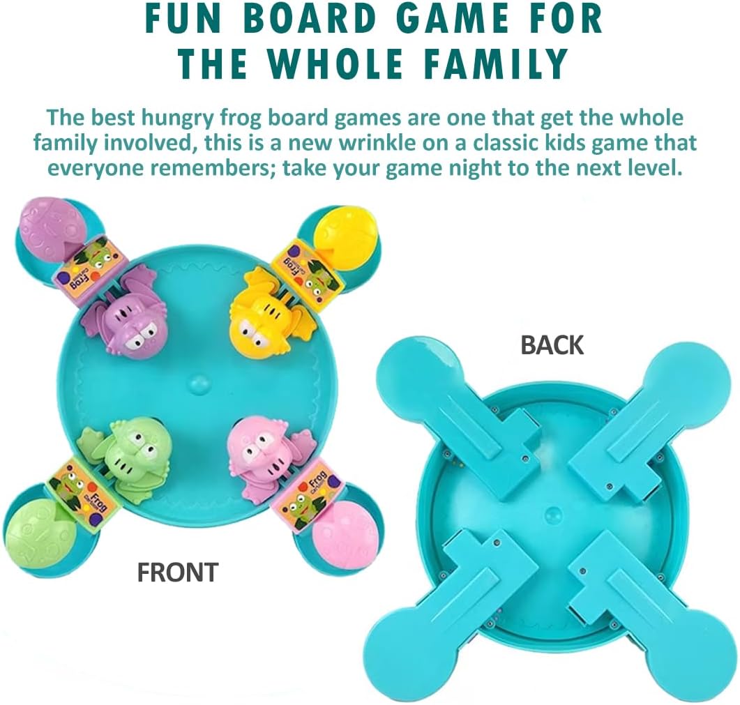 Fidtoy Hungry Frog Eat Bean Family Board Game for Kids Fast Reflex Indoor Multiplayer Play