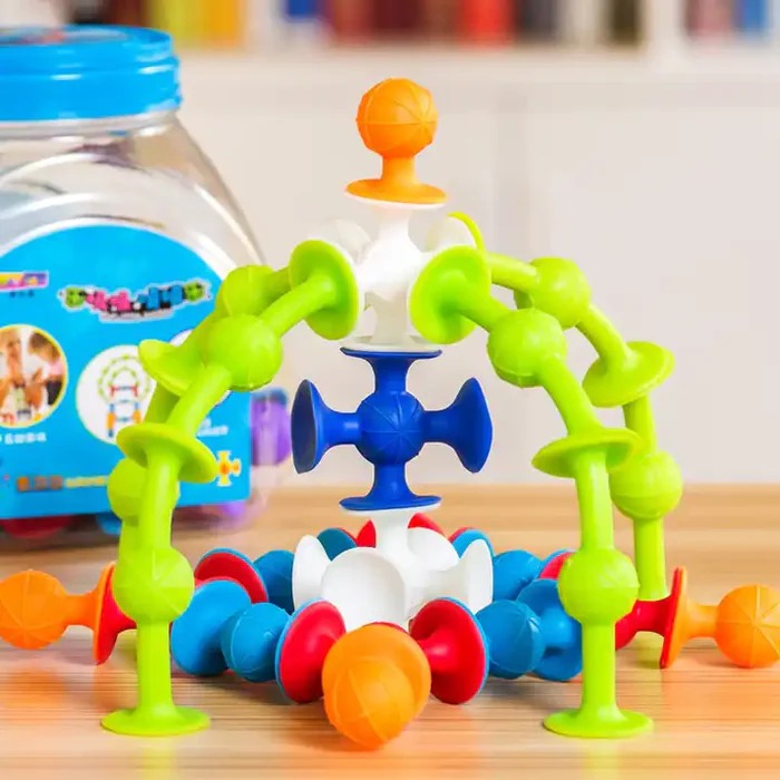 Suction Silicone Cup Sensory Connector Jar 48 pieces