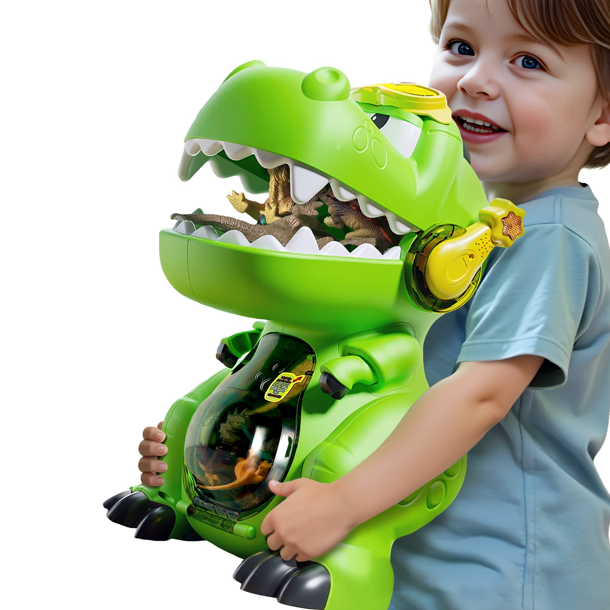Juego de juguetes de dinosaurios grandes Fidtoy con caja de almacenamiento T-Rex