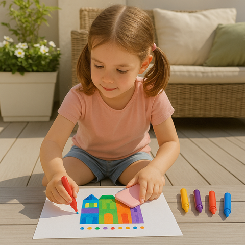 Set de pintura para niños con plantillas enrollables – Kit de pintura artística y de color exprimidor