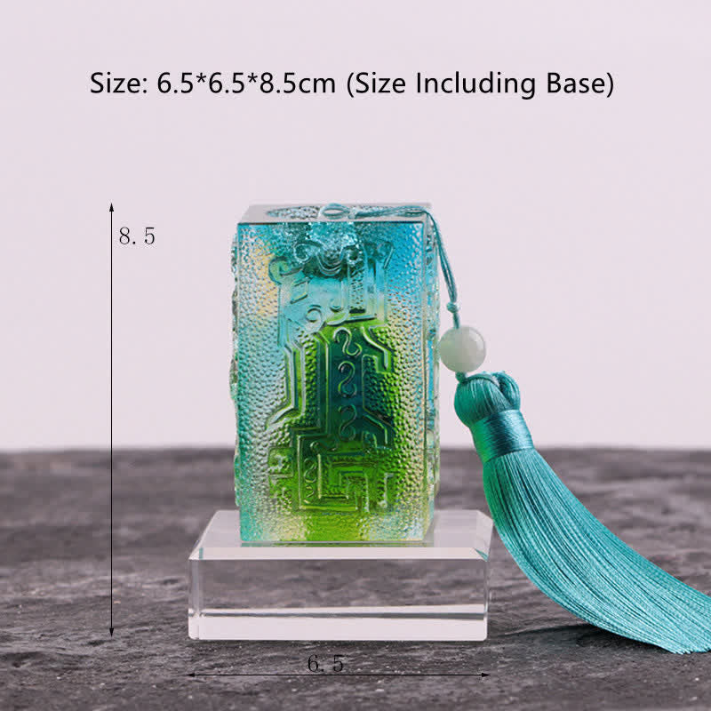 Buddha Stones Feng Shui Handmade Liuli Crystal Art Piece Home Office Decoration Decorations BS Large Crystal Base