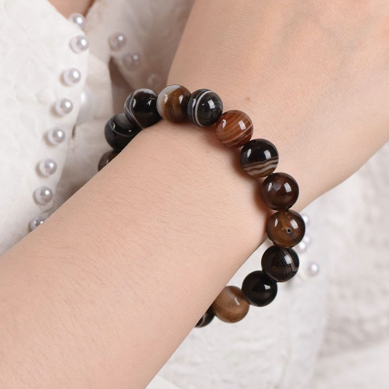 Buddha Stones Tibetan Sardonyx Happiness Positive Bracelet Bracelet BS 3