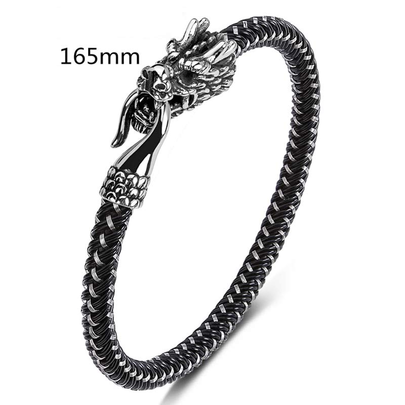 Buddha Stones Dragon Titanium Steel Protection Luck Bracelet Bracelet BS 11