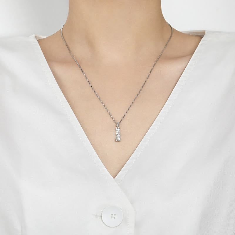 Buddha Stones Chalcedony Bamboo Pattern Harmony Necklace Pendant Necklaces & Pendants BS 12